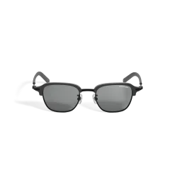 Rectangular Sunglasses with Black Metal Frame