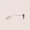 Rectangular Sunglasses with Gold Coloured Metal Frame