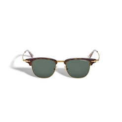 Rectangular Sunglasses with Gold Coloured Metal Frame