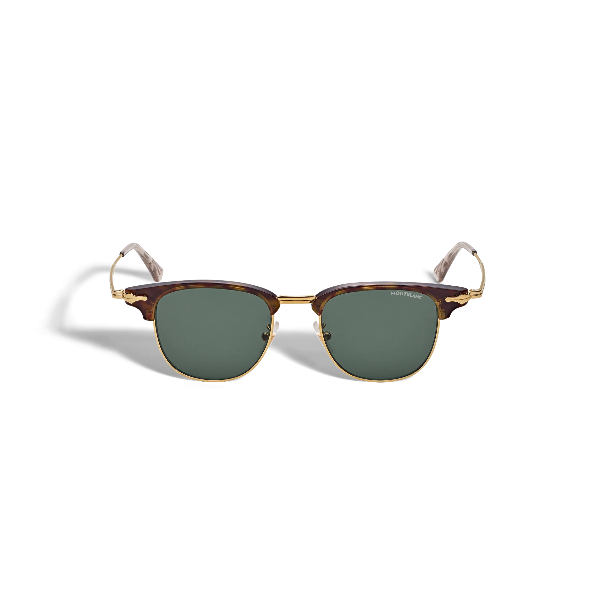Rectangular Sunglasses with Gold Coloured Metal Frame