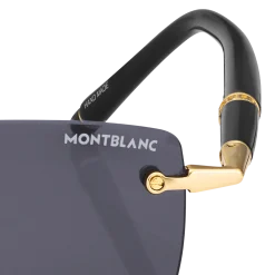 Rectangular Sunglasses with Gold-Colored Metal Frame