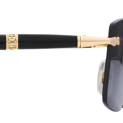 Rectangular Sunglasses with Gold-Colored Metal Frame