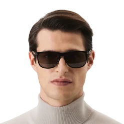 Rectangular Sunglasses with Black-Colored Acetate Frame