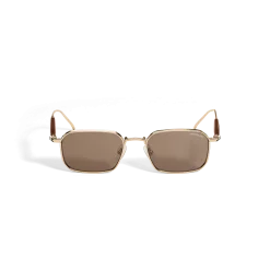 Rectangular Sunglasses with Gold Col Metal Frame