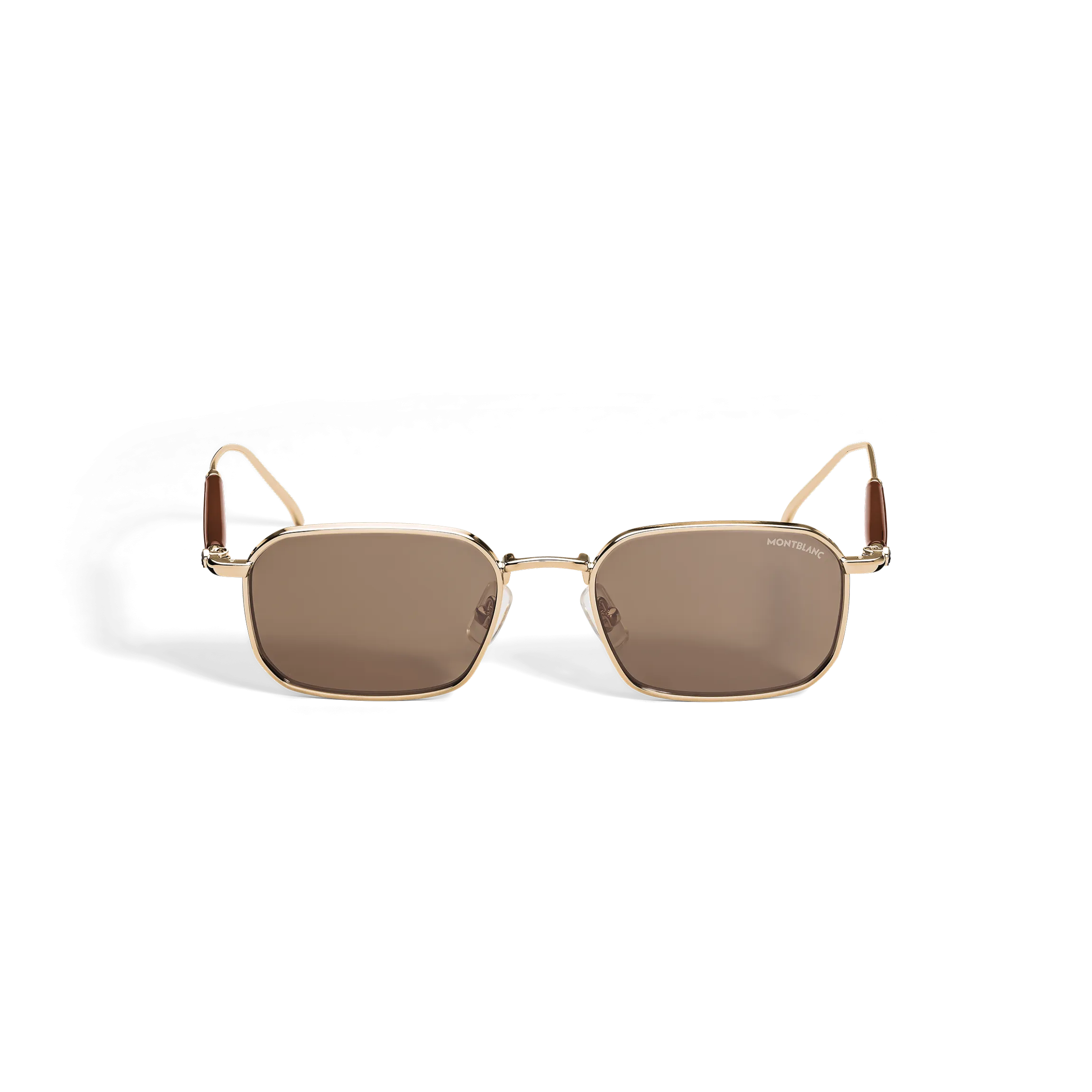 Rectangular Sunglasses with Gold Col Metal Frame