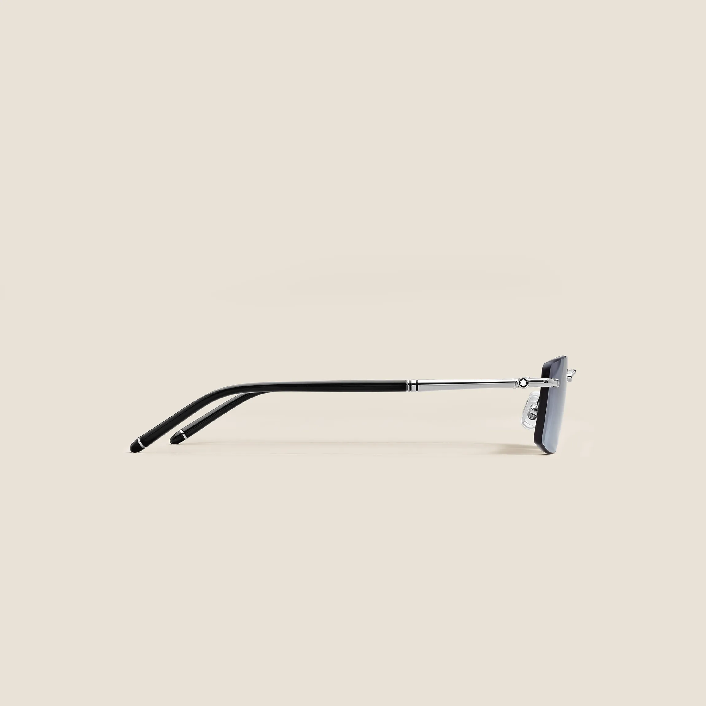 Rectangular Sunglasses with Silver Col Metal Frame