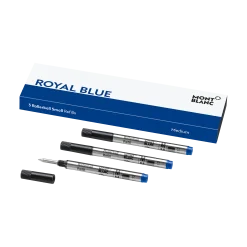 3 Rollerball Small Refills, Royal Blue - Medium