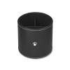Round pen holder in black leather