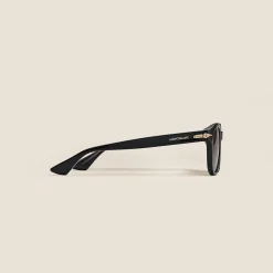 Round Sunglasses with Acetate Black Frame