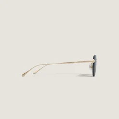 Round Sunglasses with Gold Coloured Metal Frame