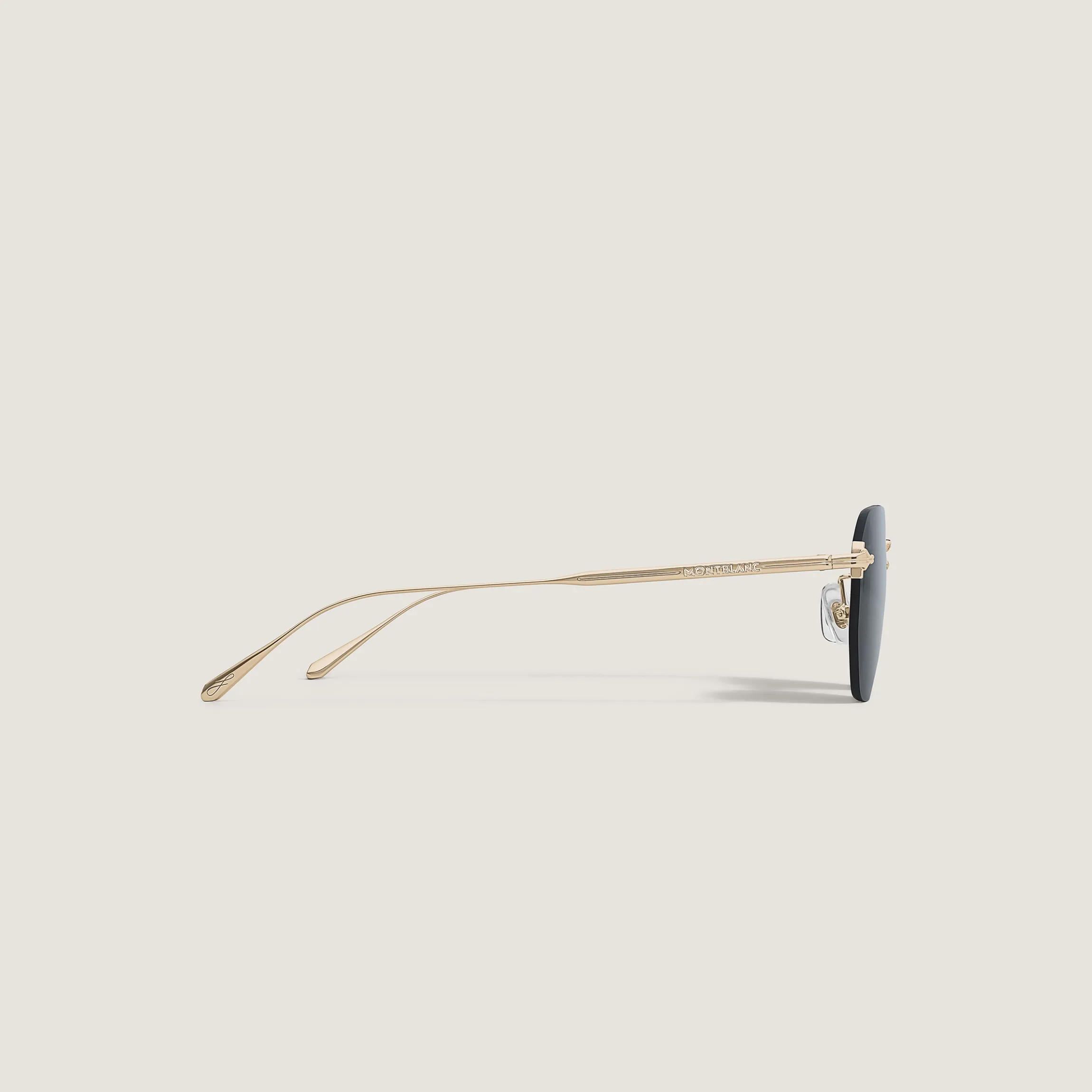 Round Sunglasses with Gold Coloured Metal Frame