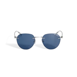 Round Sunglasses with Silver Col Metal Frame
