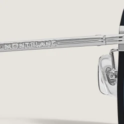 Round Sunglasses with Silver Coloured Metal Frame