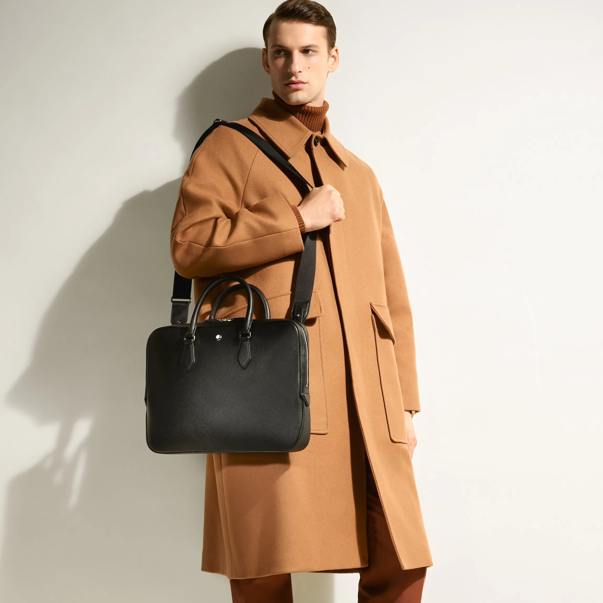 Sartorial medium document case with pocket