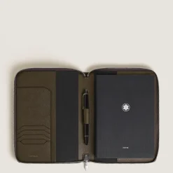 Small Notebook Holder with zip in Sartorial Leather