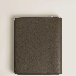 Small Notebook Holder with zip in Sartorial Leather
