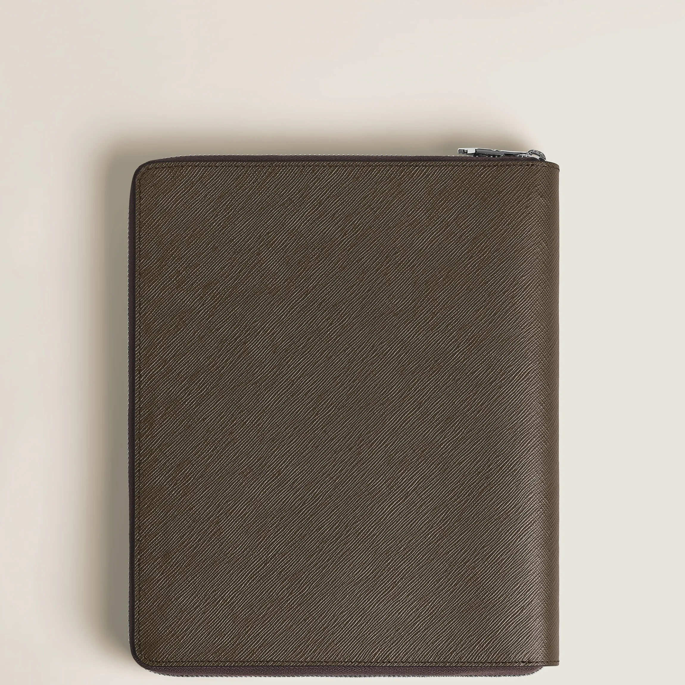 Small Notebook Holder with zip in Sartorial Leather