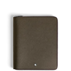 Small Notebook Holder with zip in Sartorial Leather