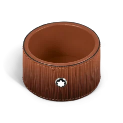 Small Round Desk Tray in Corteccia Sfumato Leather