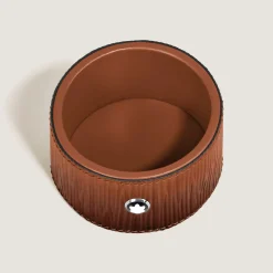 Small Round Desk Tray in Corteccia Sfumato Leather