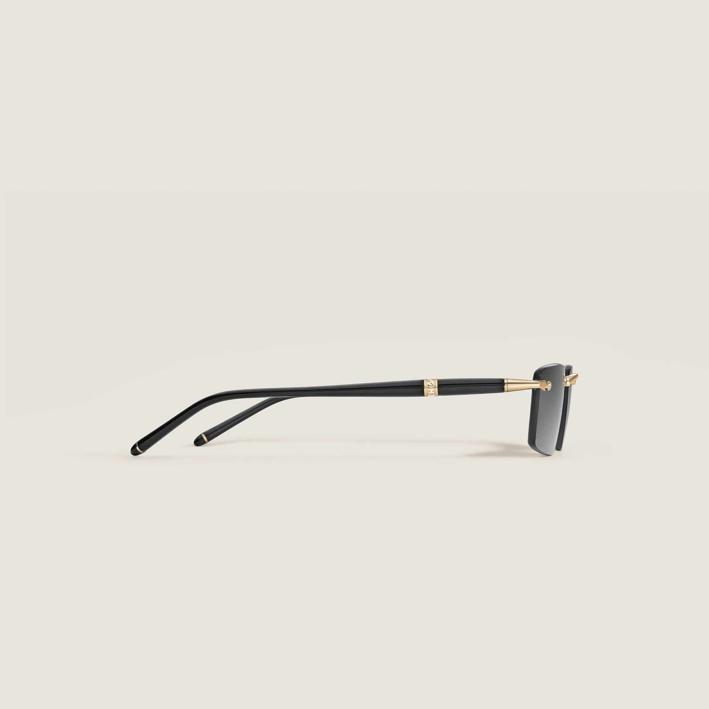 Squared Sunglasses with Gold-Colored Metal Frame