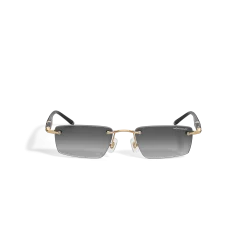 Squared Sunglasses with Gold-Colored Metal Frame