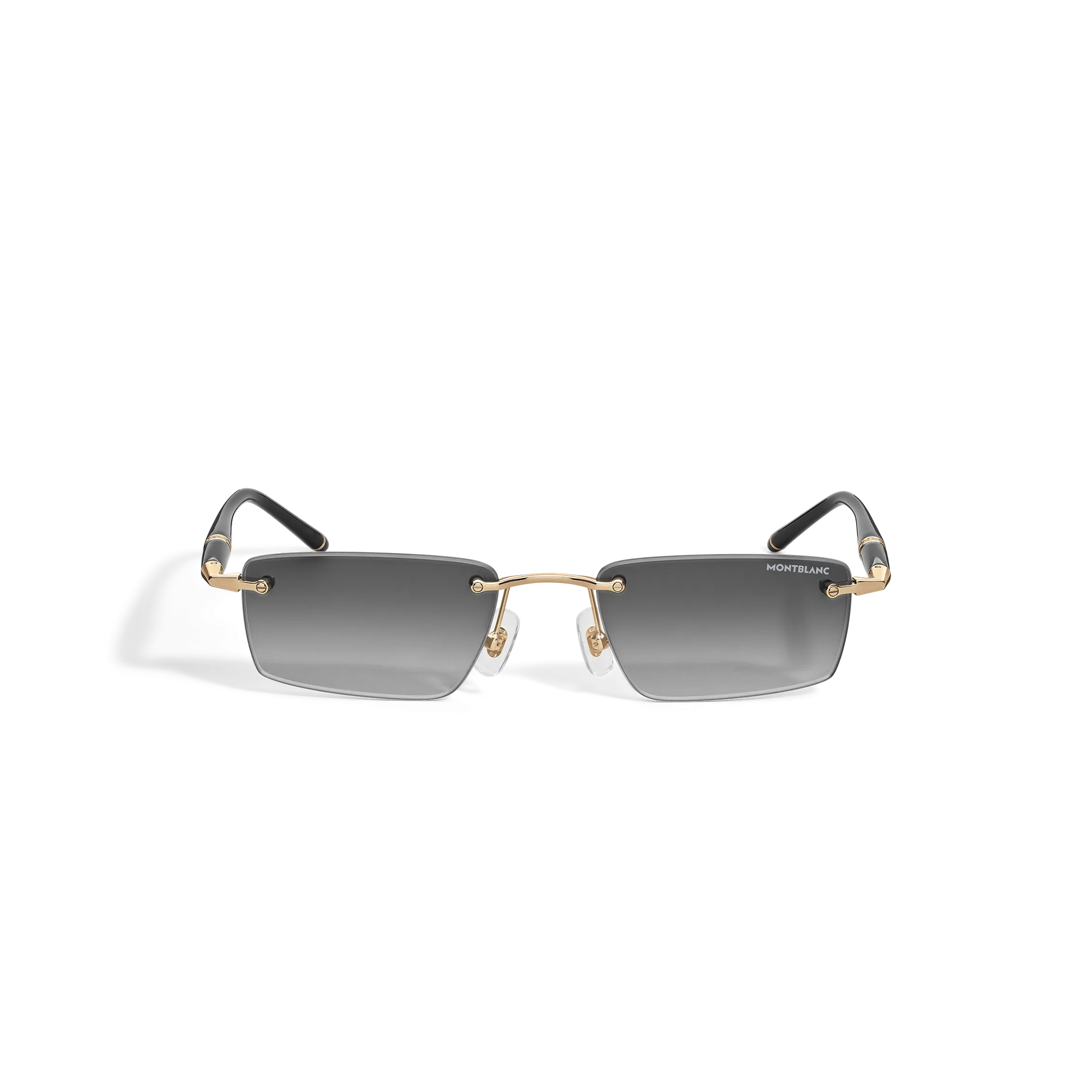 Squared Sunglasses with Gold-Colored Metal Frame