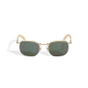 Squared Sunglasses with Gold-Colored Metal Frame