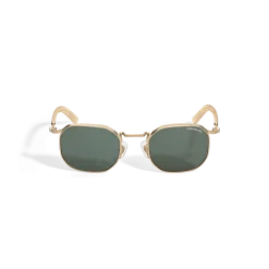 Squared Sunglasses with Gold-Colored Metal Frame