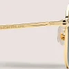 Squared Sunglasses with Gold Coloured Metal Frame