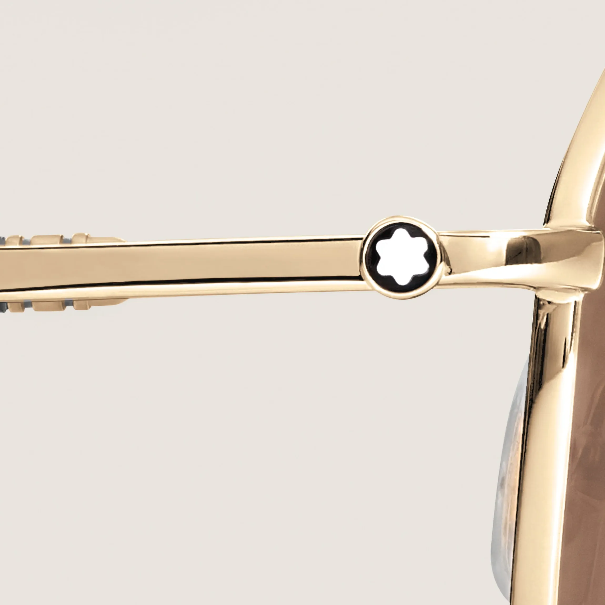Squared Sunglasses with Gold-Colored Metal Frame
