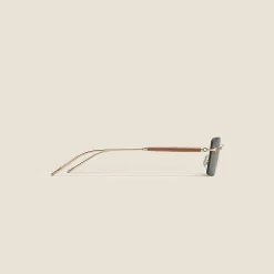 Squared Sunglasses with Gold Col Metal Frame