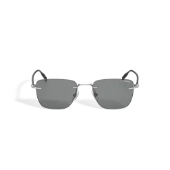Squared Sunglasses with Silver-Colored Metal Frame