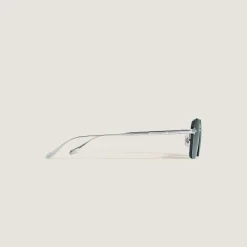 Squared Sunglasses with Silver-Colored Metal Frame