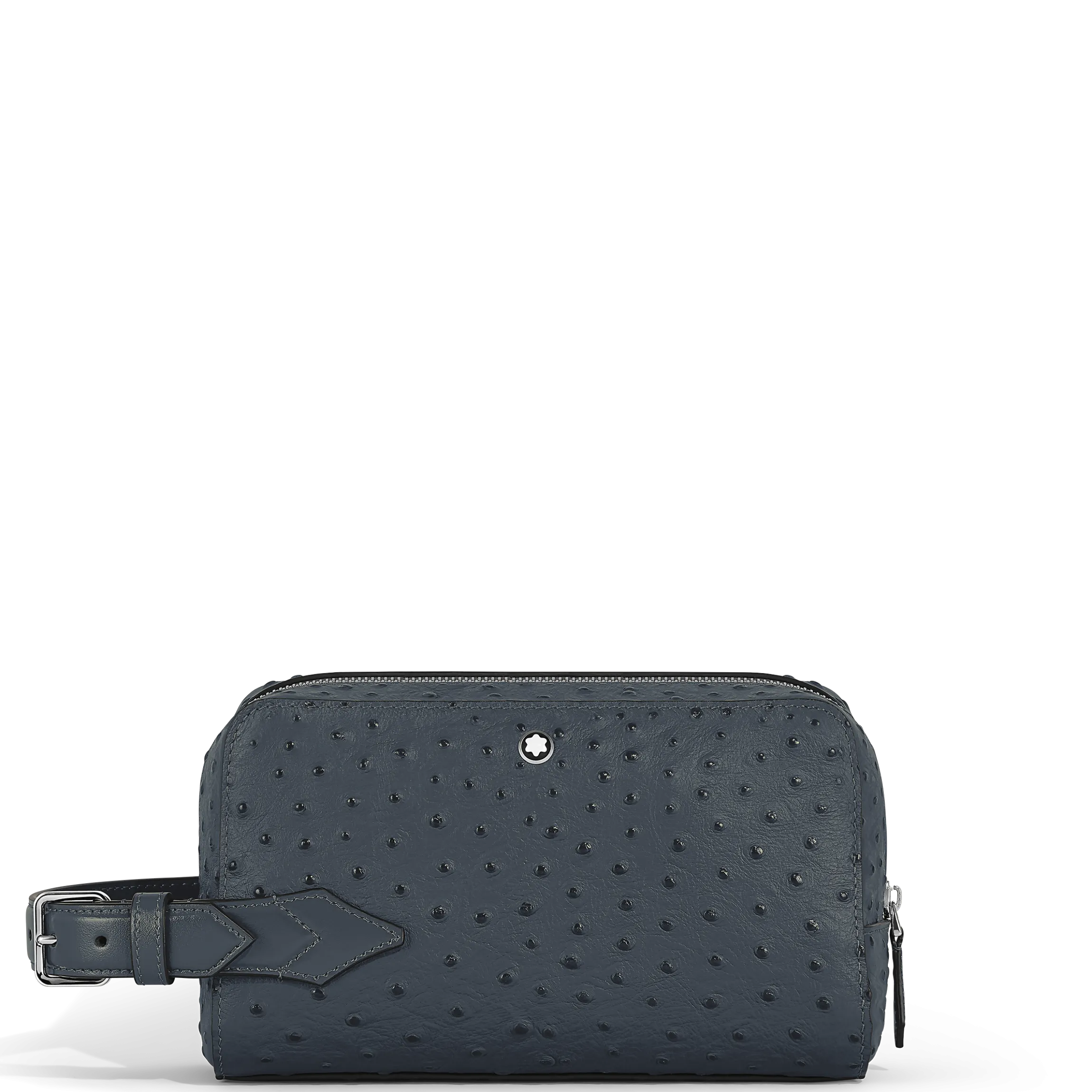 Toiletry Clutch in Ostrich-Embossed Leather
