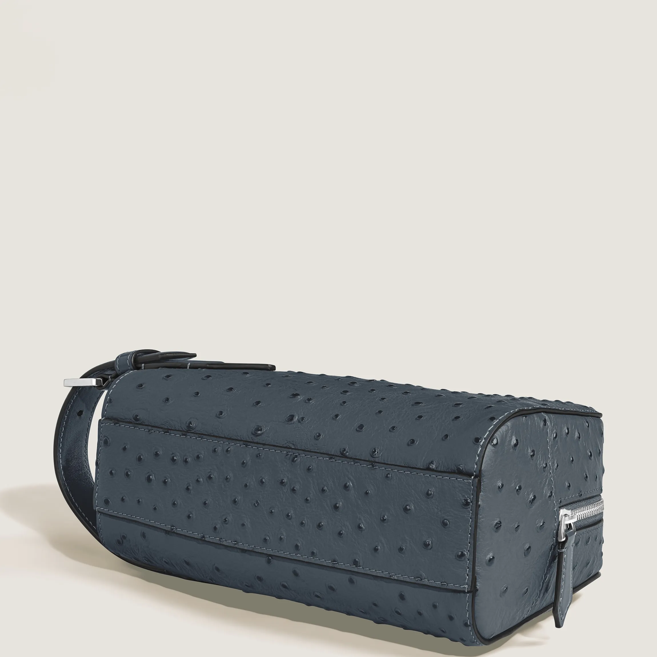 Toiletry Clutch in Ostrich-Embossed Leather