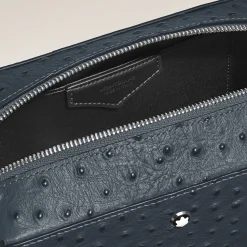 Toiletry Clutch in Ostrich-Embossed Leather