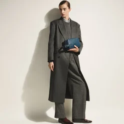 Toiletry Clutch in Ostrich-Embossed Leather