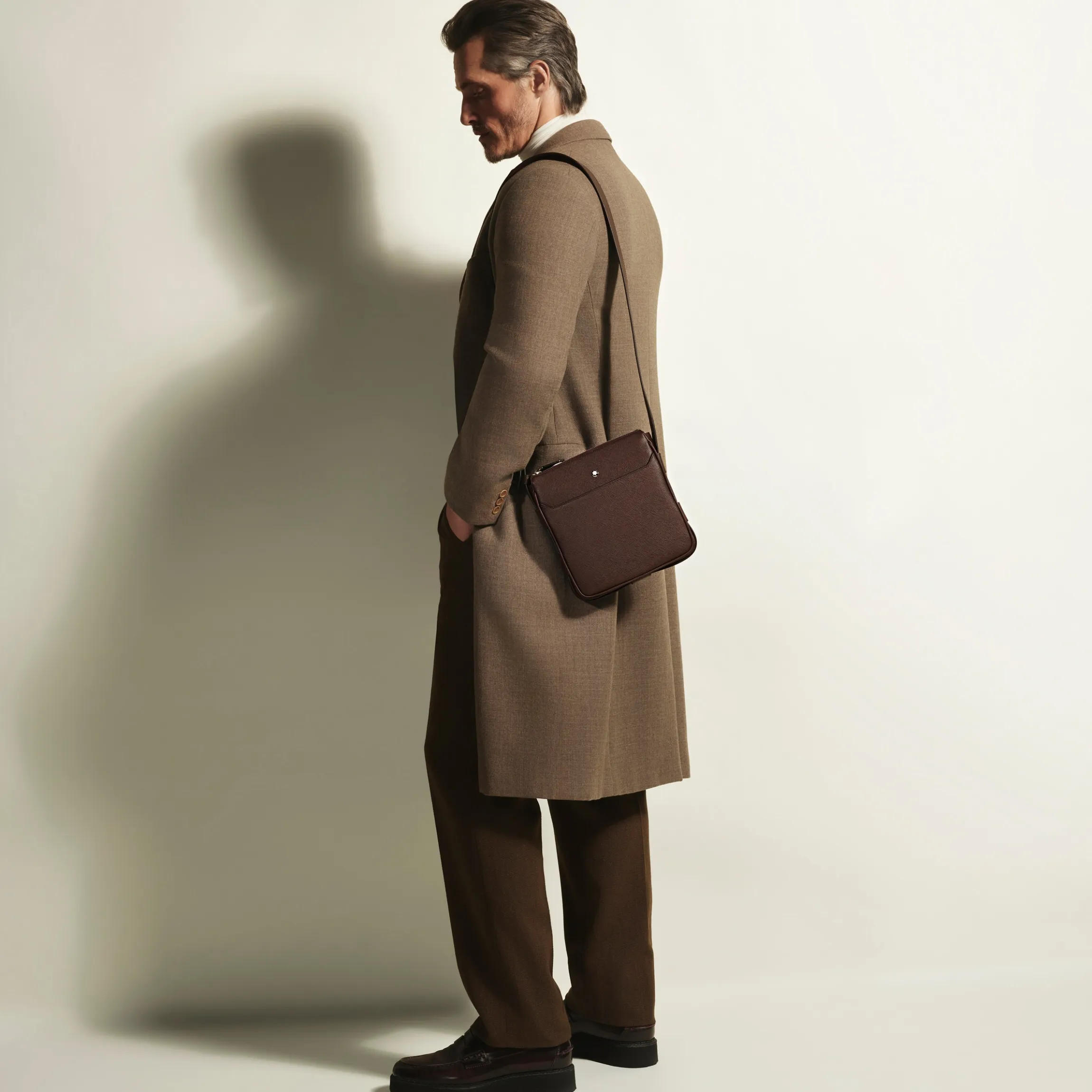 Vertical Belt Messenger Bag in Sartorial Leather